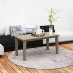 Rectangle Outdoor Coffee Table, HDPE All-Weather Outdoor Patio Table with Slatted Tabletop for Yard, Balcony