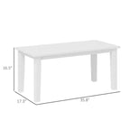 Rectangle Outdoor Coffee Table, HDPE All-Weather Outdoor Patio Table with Slatted Tabletop for Yard, Balcony