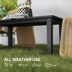 Rectangle Outdoor Coffee Table, HDPE All-Weather Outdoor Patio Table with Slatted Tabletop for Yard, Balcony