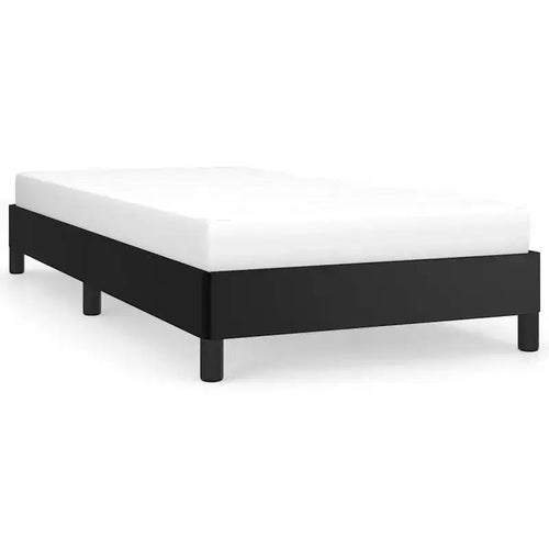 Struttura letto in similpelle nera, compensato, legno ingegnerizzato, singolo