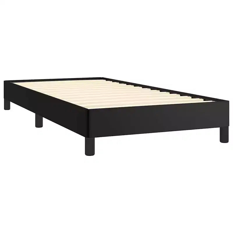 Bed Frame Black Faux leather, plywood, engineered wood Twin