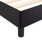 Bed Frame Black Faux leather, plywood, engineered wood Twin