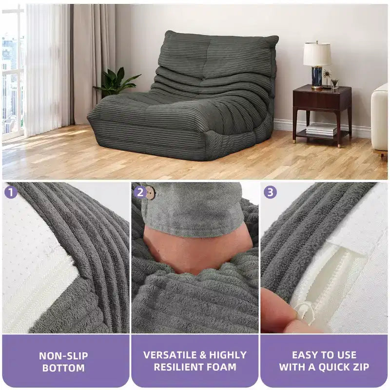 Poltrona sacco divano, poltrona sacco pigra, poltrona sacco divano pigra con memory foam per soggiorno appartamento, morbida sedia lounge