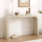 52 Narrow Entryway Console Table with Curved Edge, Console Table Behind Couch, Modern Skinny Hallway Table for Living Room - Panipeachy