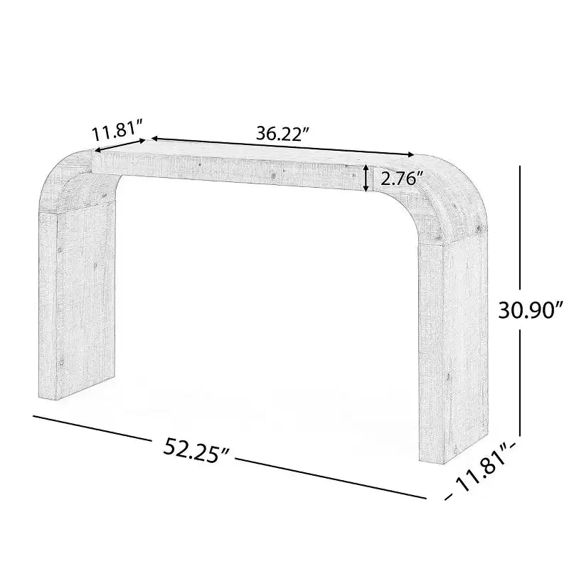 52 Narrow Entryway Console Table with Curved Edge, Console Table Behind Couch, Modern Skinny Hallway Table for Living Room - Panipeachy
