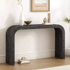 52 Narrow Entryway Console Table with Curved Edge, Console Table Behind Couch, Modern Skinny Hallway Table for Living Room - Panipeachy