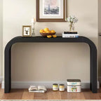 52 Narrow Entryway Console Table with Curved Edge, Console Table Behind Couch, Modern Skinny Hallway Table for Living Room - Panipeachy