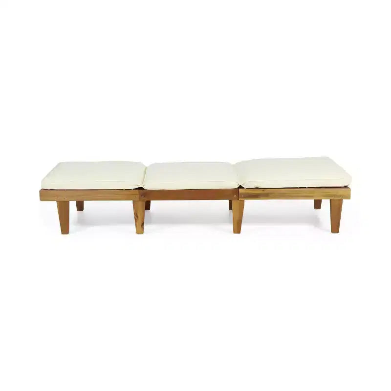 Sdraio da esterno Okak con cuscini interi, sedia da esterno in legno di acacia con schienale regolabile, sedie da veranda per giardino, patio