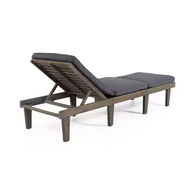 Sdraio da esterno Okak con cuscini interi, sedia da esterno in legno di acacia con schienale regolabile, sedie da veranda per giardino, patio