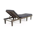 Sdraio da esterno Okak con cuscini interi, sedia da esterno in legno di acacia con schienale regolabile, sedie da veranda per giardino, patio