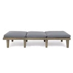 Sdraio da esterno Okak con cuscini interi, sedia da esterno in legno di acacia con schienale regolabile, sedie da veranda per giardino, patio