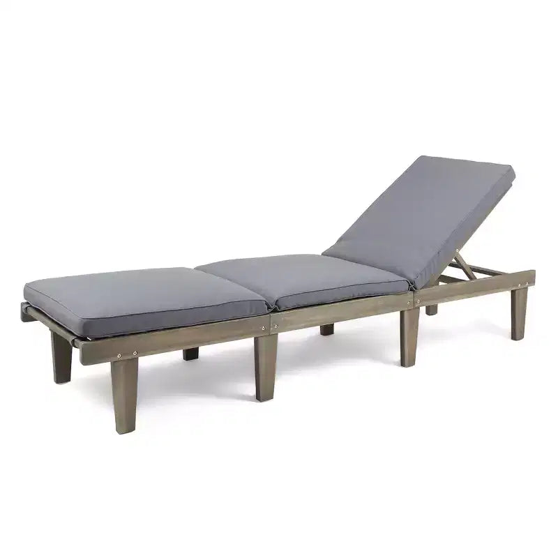 Sdraio da esterno Okak con cuscini interi, sedia da esterno in legno di acacia con schienale regolabile, sedie da veranda per giardino, patio