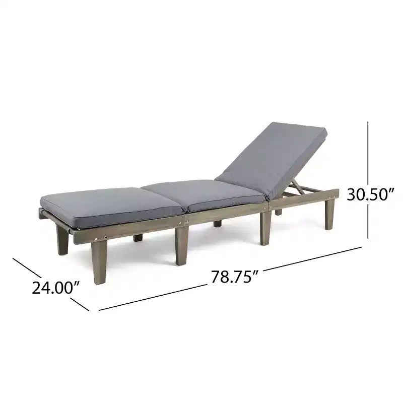Sdraio da esterno Okak con cuscini interi, sedia da esterno in legno di acacia con schienale regolabile, sedie da veranda per giardino, patio