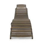 Okak Wooden Lounge Chairs with Curved Design, Foldable Outdoor Recliner with Slat Seat, Porch Chairs for Garden, Pool Side, Backyard