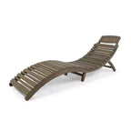 Okak Wooden Lounge Chairs with Curved Design, Foldable Outdoor Recliner with Slat Seat, Porch Chairs for Garden, Pool Side, Backyard