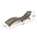 Okak Wooden Lounge Chairs with Curved Design, Foldable Outdoor Recliner with Slat Seat, Porch Chairs for Garden, Pool Side, Backyard