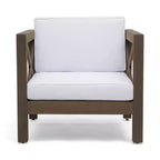 Okak Farmhouse Outdoor Chair with Cushions, Patio Chair with Sturdy Wooden Frame, Porch Chairs for Backyard, Garden, Pool Side