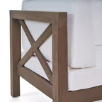 Okak Farmhouse Outdoor Chair with Cushions, Patio Chair with Sturdy Wooden Frame, Porch Chairs for Backyard, Garden, Pool Side
