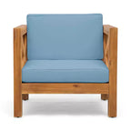 Okak Farmhouse Outdoor Chair with Cushions, Patio Chair with Sturdy Wooden Frame, Porch Chairs for Backyard, Garden, Pool Side
