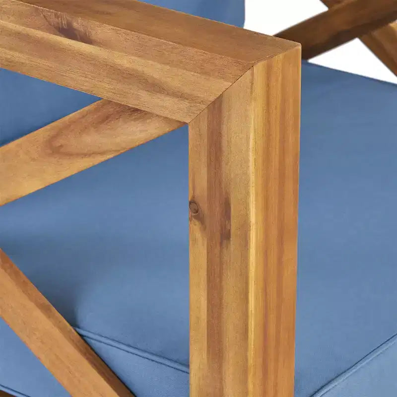 Okak Farmhouse Outdoor Chair with Cushions, Patio Chair with Sturdy Wooden Frame, Porch Chairs for Backyard, Garden, Pool Side