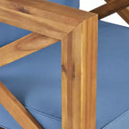 Okak Farmhouse Outdoor Chair with Cushions, Patio Chair with Sturdy Wooden Frame, Porch Chairs for Backyard, Garden, Pool Side