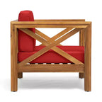 Okak Farmhouse Outdoor Chair with Cushions, Patio Chair with Sturdy Wooden Frame, Porch Chairs for Backyard, Garden, Pool Side