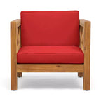 Okak Farmhouse Outdoor Chair with Cushions, Patio Chair with Sturdy Wooden Frame, Porch Chairs for Backyard, Garden, Pool Side