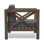 Okak Farmhouse Outdoor Chair with Cushions, Patio Chair with Sturdy Wooden Frame, Porch Chairs for Backyard, Garden, Pool Side