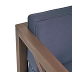 Okak Farmhouse Outdoor Chair with Cushions, Patio Chair with Sturdy Wooden Frame, Porch Chairs for Backyard, Garden, Pool Side