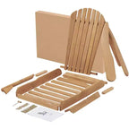 Poltrona Adirondack Okak per esterni con struttura in legno, set da 2, sedia pieghevole da esterno con braccioli fissi, sedie da portico per giardino, prato, cortile
