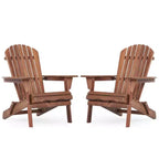 Poltrona Adirondack Okak per esterni con struttura in legno, set da 2, sedia pieghevole da esterno con braccioli fissi, sedie da portico per giardino, prato, cortile