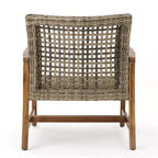 Okak Elegent Outdoor Club Chair Set of 2, Wicker Woven Patio Chair with Fixed Arms, Fire Pit Chairs for Garden, Patio, Garden