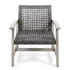 Okak Elegent Outdoor Club Chair Set of 2, Wicker Woven Patio Chair with Fixed Arms, Fire Pit Chairs for Garden, Patio, Garden