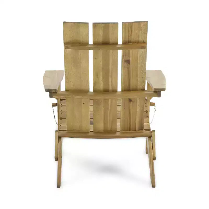 Okak Outdoor Adirondack Chair with Wooden Frame, Foldable Outdoor Chair with FIxed Arms, Porch Chairs for Garden, Lawn, Backyard