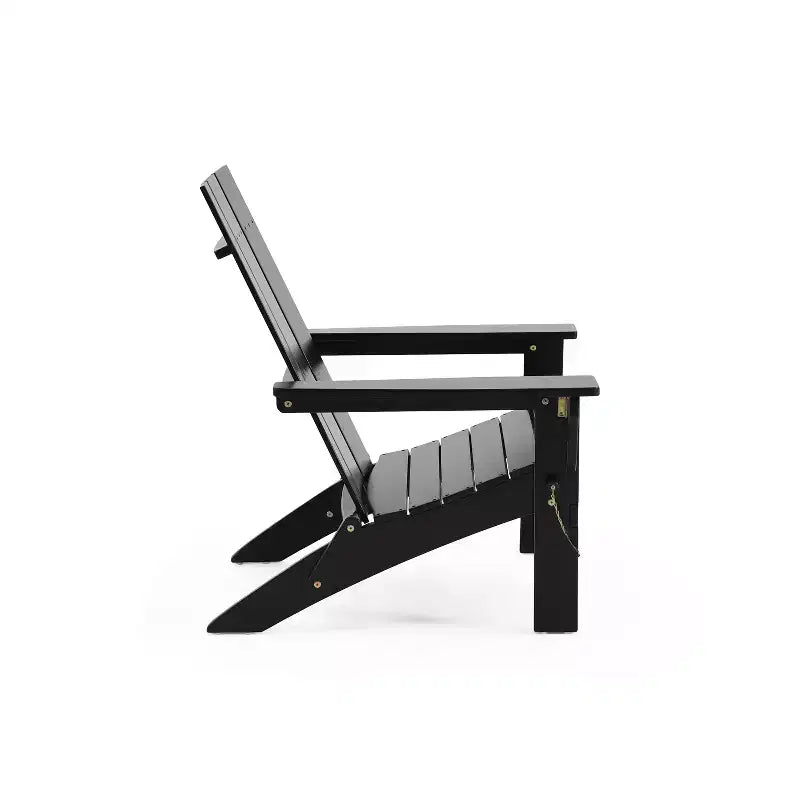 Okak Outdoor Adirondack Chair with Wooden Frame, Foldable Outdoor Chair with FIxed Arms, Porch Chairs for Garden, Lawn, Backyard