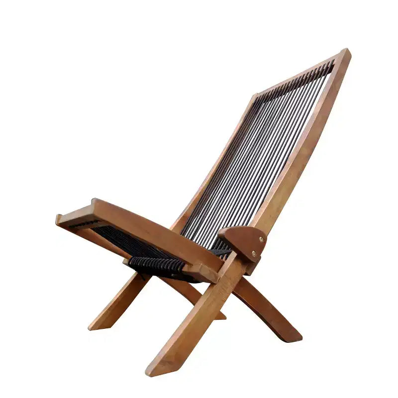 Okak Sedie da Giardino per Esterni con Schienale e Seduta in Corda, Sedia da Esterno con Design Pieghevole, Sedie da Falò per Giardino, Patio, Natural