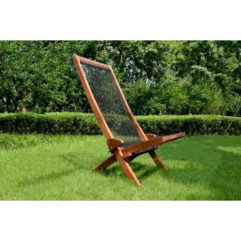 Okak Sedie da Giardino per Esterni con Schienale e Seduta in Corda, Sedia da Esterno con Design Pieghevole, Sedie da Falò per Giardino, Patio, Natural