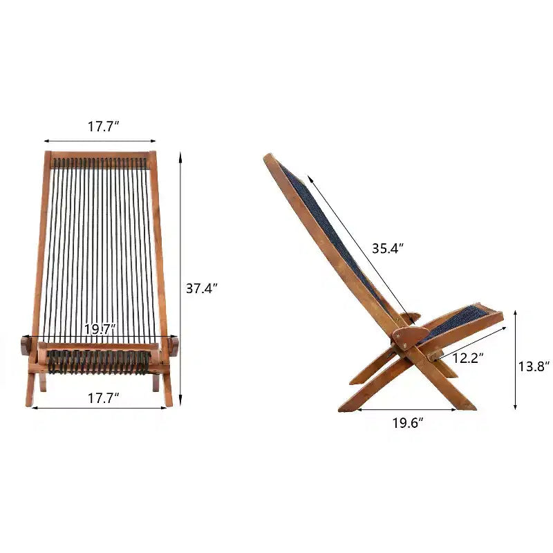 Okak Sedie da Giardino per Esterni con Schienale e Seduta in Corda, Sedia da Esterno con Design Pieghevole, Sedie da Falò per Giardino, Patio, Natural