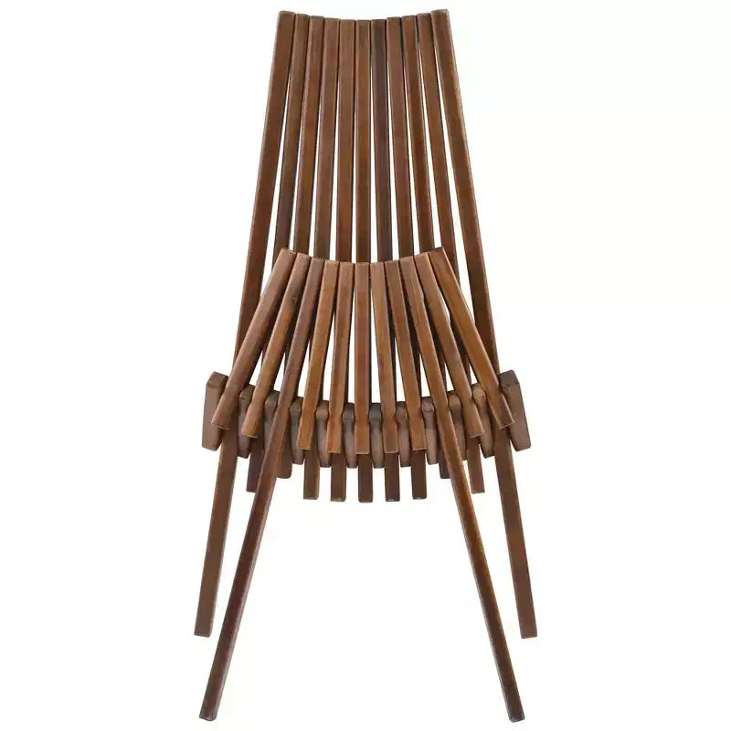 Okak Lawn Chairs with Foldable Design, Patio Chair with Ergonomic Seat and Tall Slanted Back, Outdoor Recliner for Backyard, Garden, Natural
