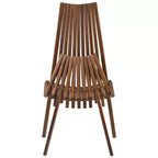 Okak Lawn Chairs with Foldable Design, Patio Chair with Ergonomic Seat and Tall Slanted Back, Outdoor Recliner for Backyard, Garden, Natural