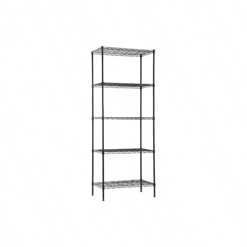 14 inch D 24 inch W 60 inch H Black Metal Wire Shelving Unit 5 Tier Commercial Shelf for Restaurant Garage Kitchen