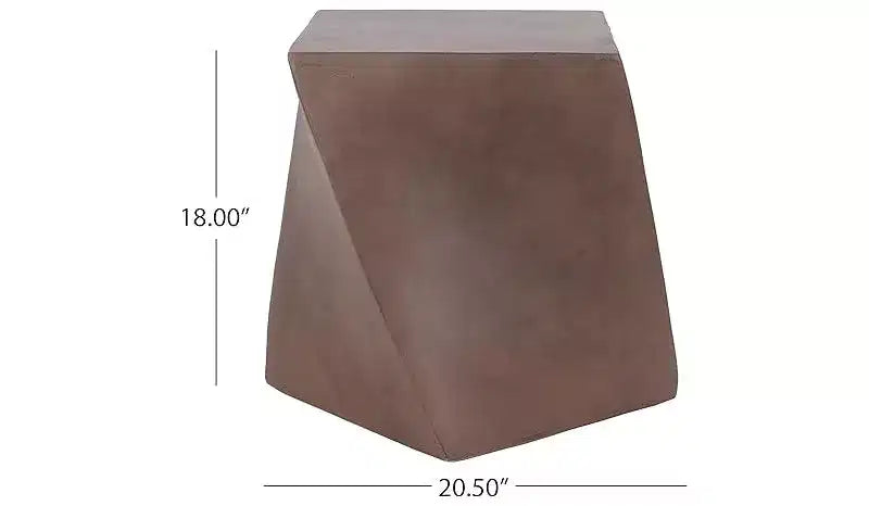 Small Round Coffee Table, Outdoor Side End Sofa Table, Magnesium Oxide Decorative Furniture for Apartment, Home Office, Brown