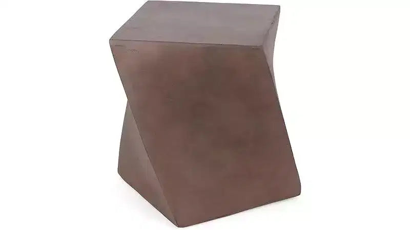 Small Round Coffee Table, Outdoor Side End Sofa Table, Magnesium Oxide Decorative Furniture for Apartment, Home Office, Brown