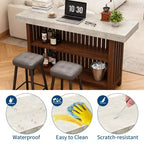 COZONY 63 Large Home Bar Unit, 2-Tier Kitchen Island Pub Table with Footrest, Modern Coffee Bar Table