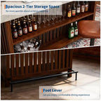 COZONY 63 Large Home Bar Unit, 2-Tier Kitchen Island Pub Table with Footrest, Modern Coffee Bar Table