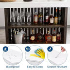COZONY 63 Large Home Bar Unit, 2-Tier Kitchen Island Pub Table with Footrest, Modern Coffee Bar Table