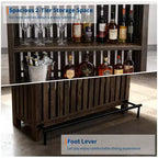 COZONY 63 Large Home Bar Unit, 2-Tier Kitchen Island Pub Table with Footrest, Modern Coffee Bar Table