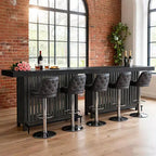 COZONY 63 Large Home Bar Unit, 2-Tier Kitchen Island Pub Table with Footrest, Modern Coffee Bar Table