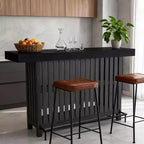 COZONY 63 Large Home Bar Unit, 2-Tier Kitchen Island Pub Table with Footrest, Modern Coffee Bar Table