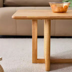 GDFStudio Greer Tavolino da caffè rettangolare rustico in legno con imitazione rattan